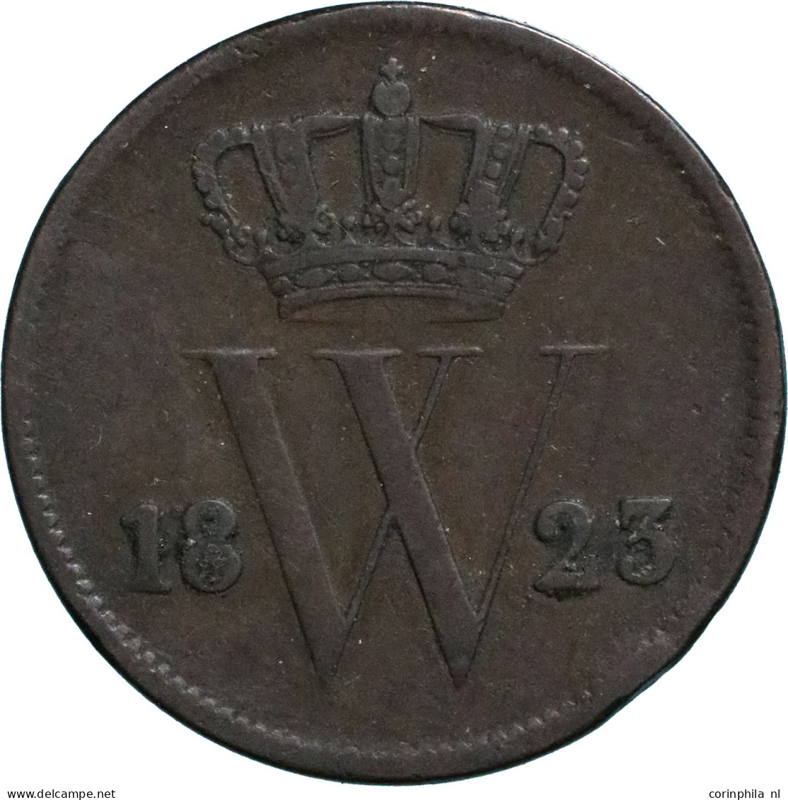 Willem I (1815-1840), 1 Cent 1823 U (Schulman 327) – Fr / Medailleslag - Autres & Non Classés