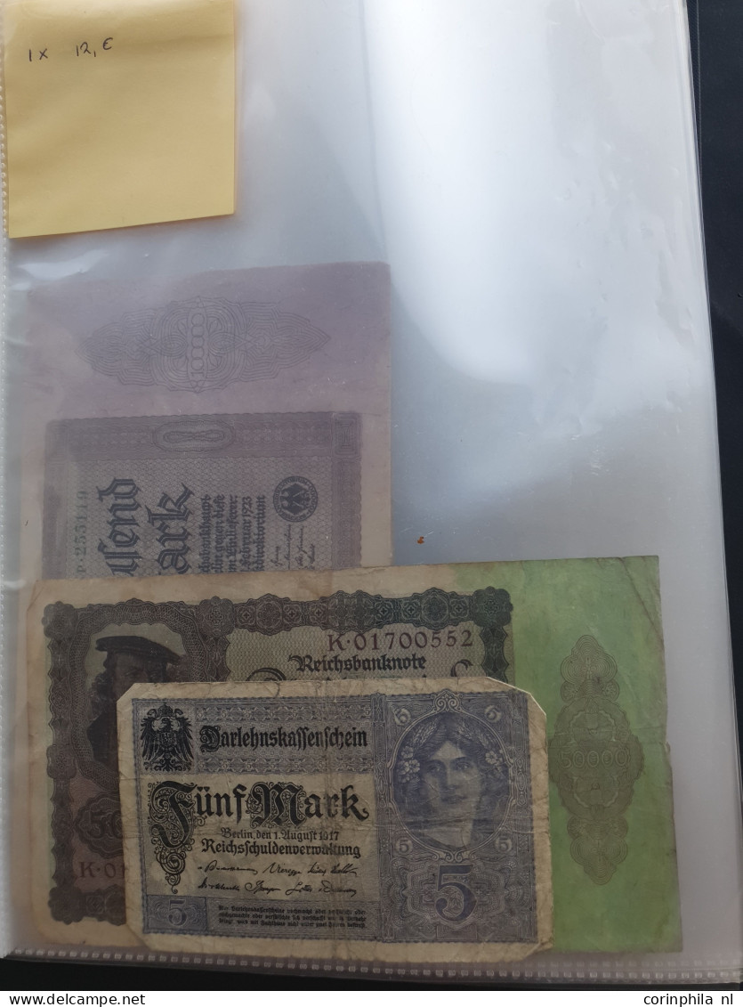 German emergency money among which 200 notes Berlin 100 Mark 1909 78 notes Berlin 1000 Mark 1910 and with some Russian i