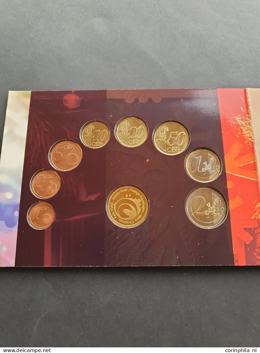 Euromuntset Kerst 2003-2008 (6 stuks) en Jubileum 1978-2008 set Theo Peters (1) – inclusief gouden penning – Goud 12gr. 