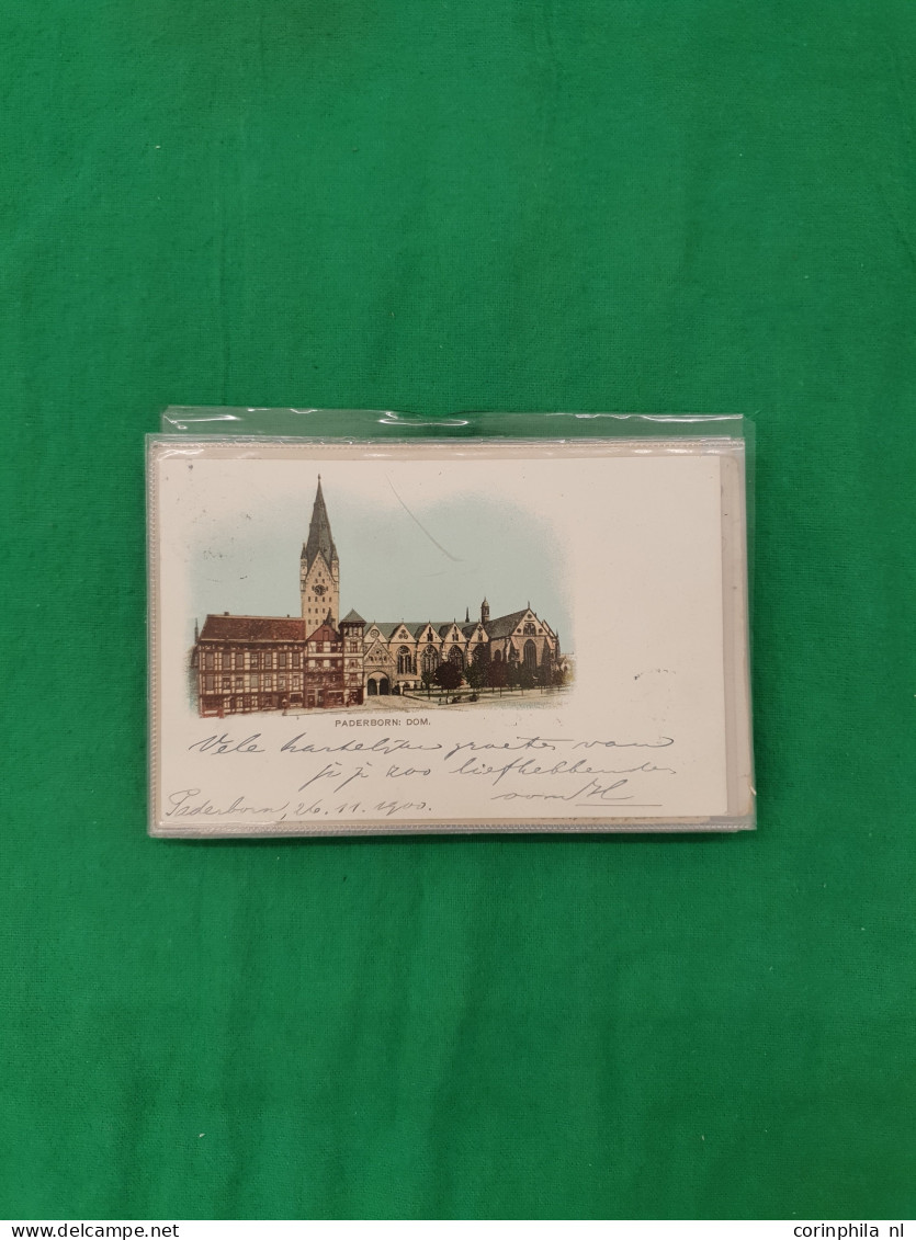 Cover Germany, approx. 400 postcards including 30 litho cards in small box