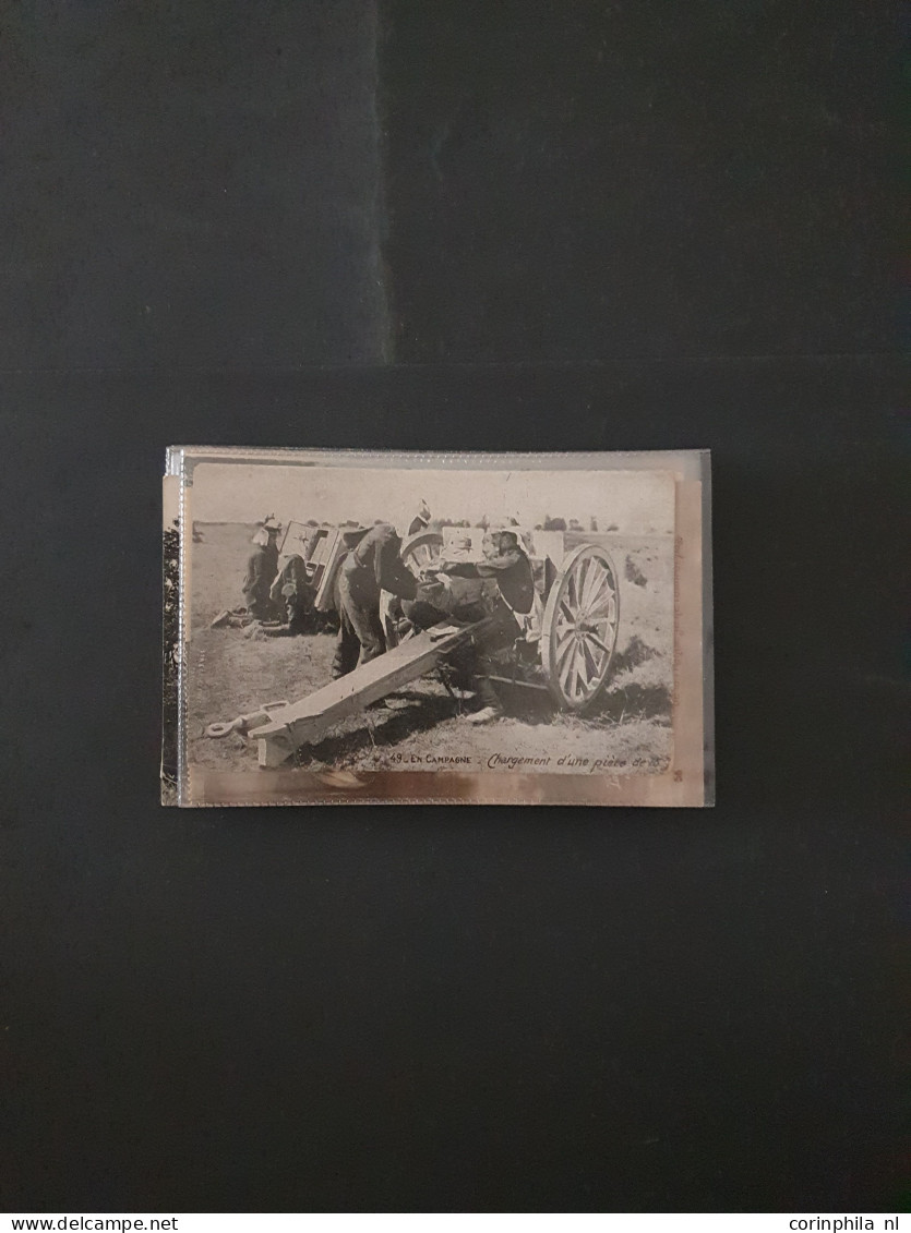 Cover military, approx. 160 postcards mainly WWI in small box