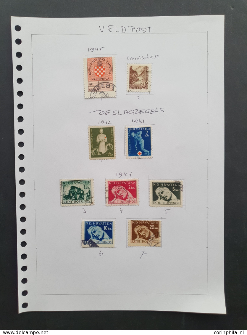 1879/1945 collection used and * with better items including Croatia, Slovensko, Serbia, Silesia and Bosnia on album page