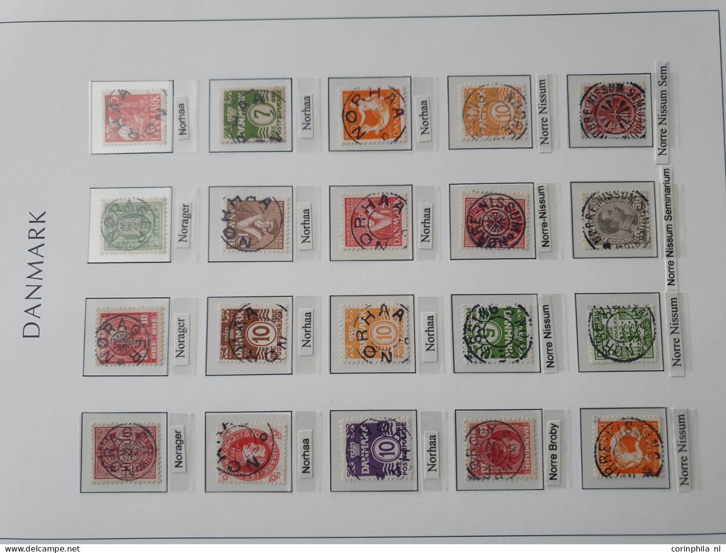 1874/1940, Star cancellations (Stjernestempler), comprehensive and advanced collection with ca.3200 stamps/fragments, 42