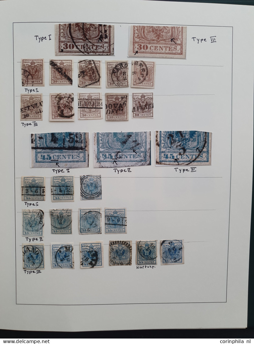 1850/1863 Lombardy-Venetia Specialised Collection With Postmarks, Paper Types And Perforations, A Large Number Of Stamps - Autres & Non Classés