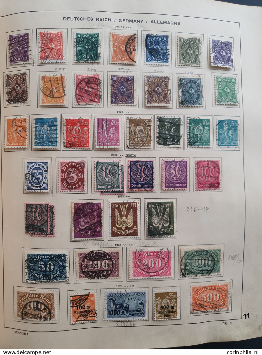 1931/1945 collection used and * with better items, combinations, miniature sheets, special events etc. in Schaubek album