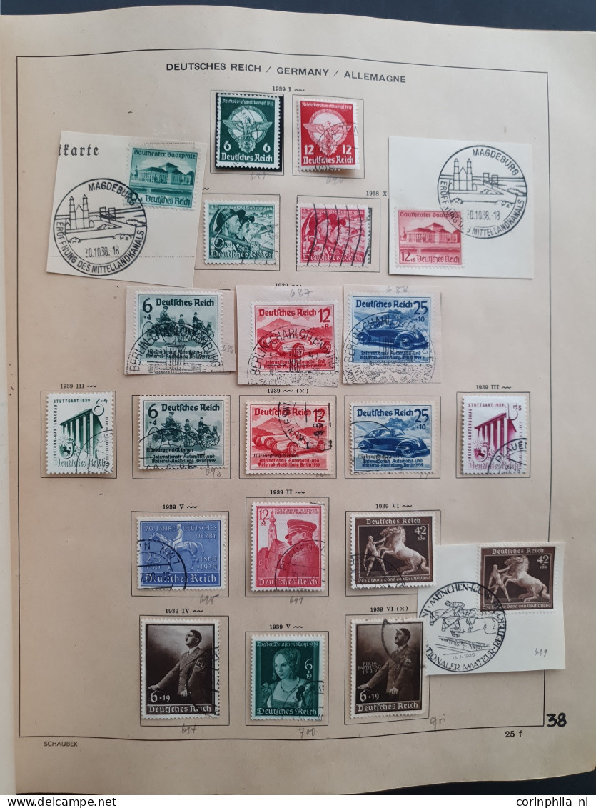 1931/1945 collection used and * with better items, combinations, miniature sheets, special events etc. in Schaubek album