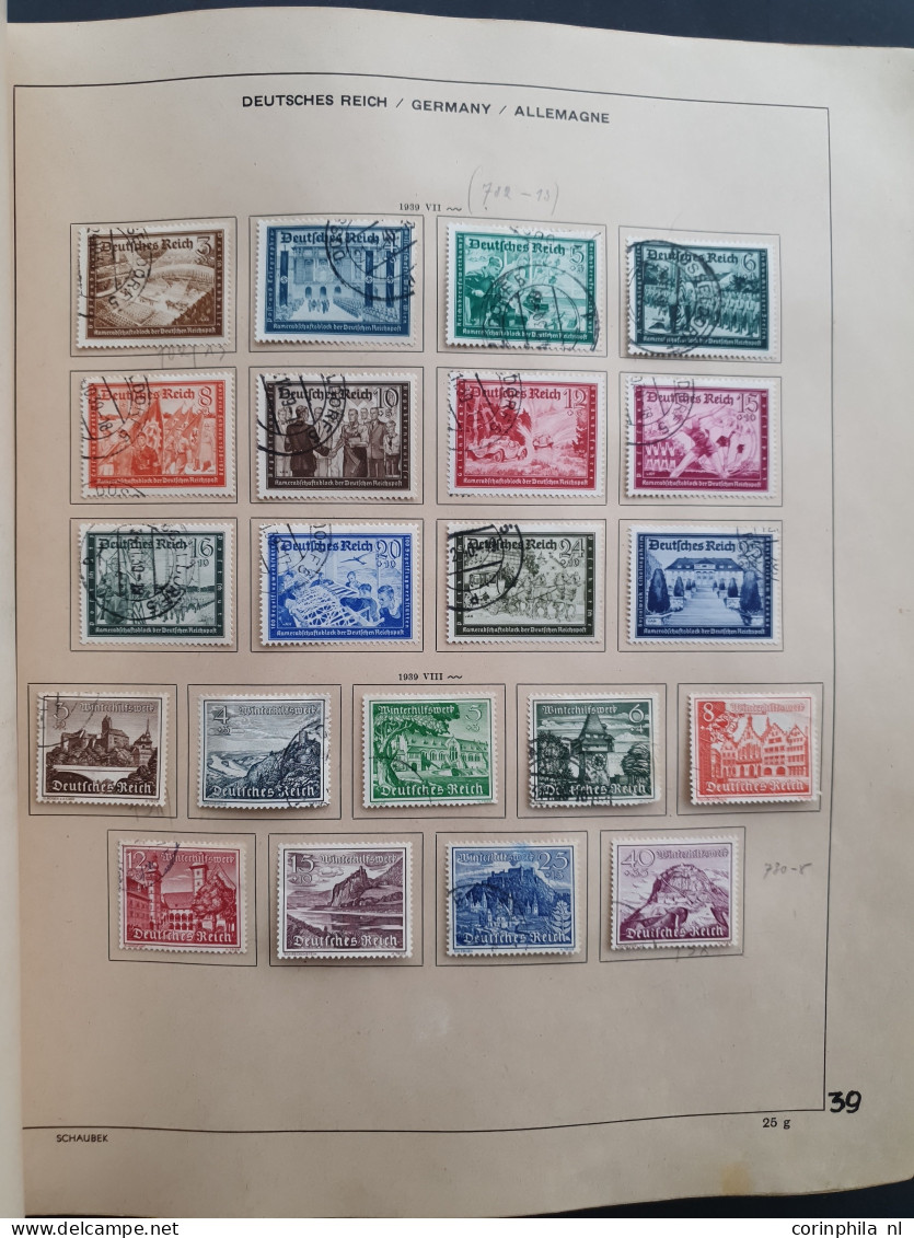 1931/1945 collection used and * with better items, combinations, miniature sheets, special events etc. in Schaubek album