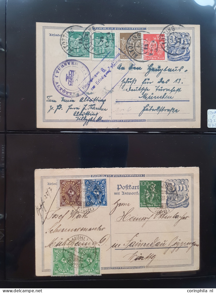 Cover 1920-1923 collection postal stationery infla, all used with and without additional frankings including better item