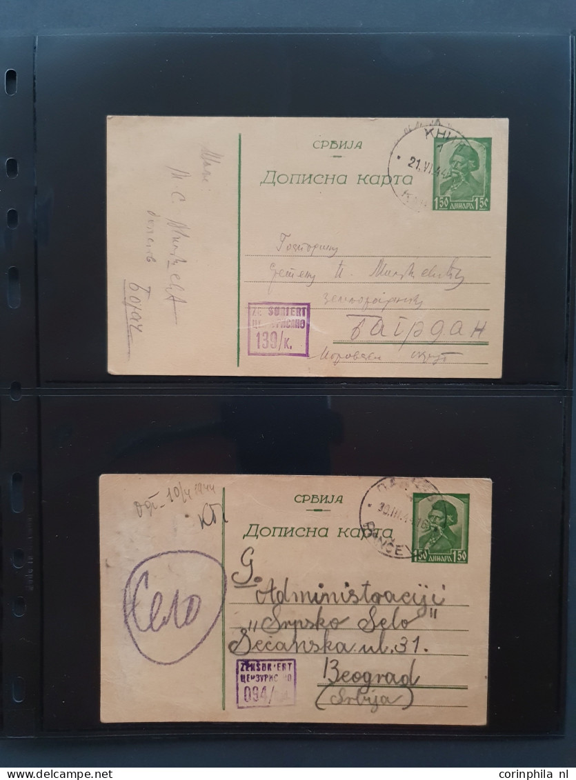 Cover 1941-1943 postal stationery cards (approx. 80 ex.) mainly used including many better ex. (3x. Mi. no. P4, P6 Vuk K