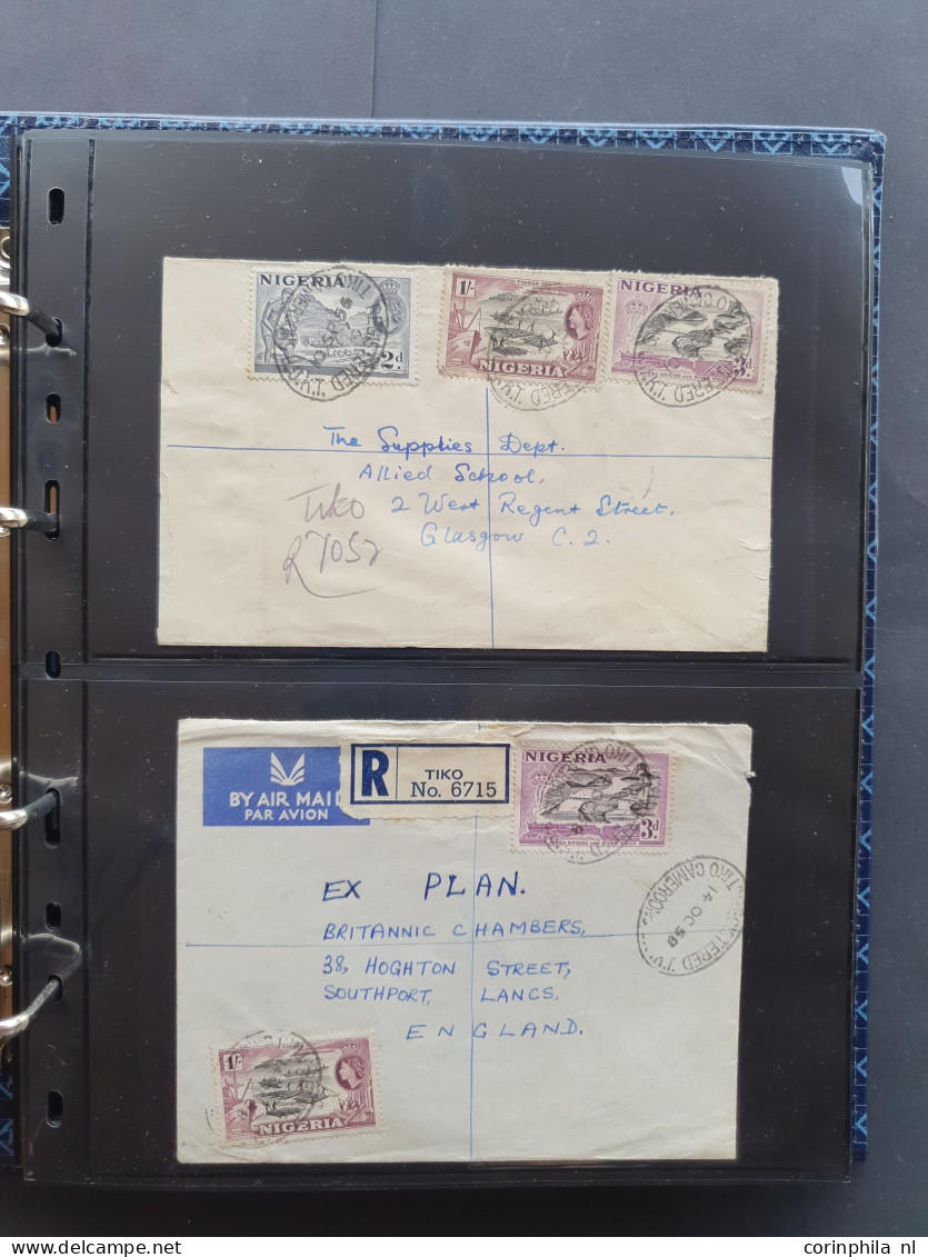 Cover 1932 onwards postal history (covers and postal stationery) including mixed frankings, postmarks, registered (Buea,