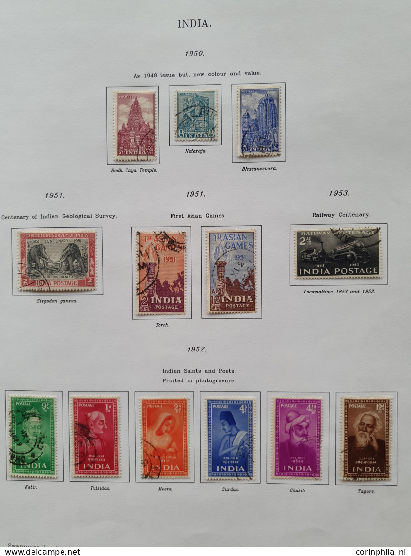 1947-1997 Collection Used Including Ghandi Set (SG 305-308) And Stock Indore/Holkar And Some Additional States In Swanma - Autres & Non Classés