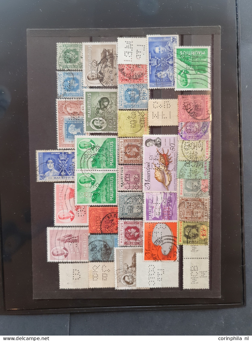 1937 onwards mostly George VI including small plate flaws in positional blocks, covers and collection perfins on and off