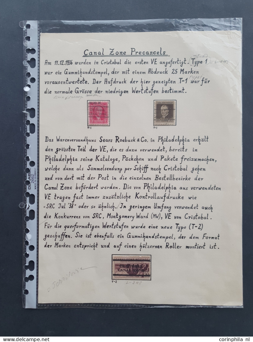 1922c. Onwards Possessions Collection precancels From Canal Zone, Caronline Islands, Guam, Porto Rico, Samoa And Double  - Other & Unclassified