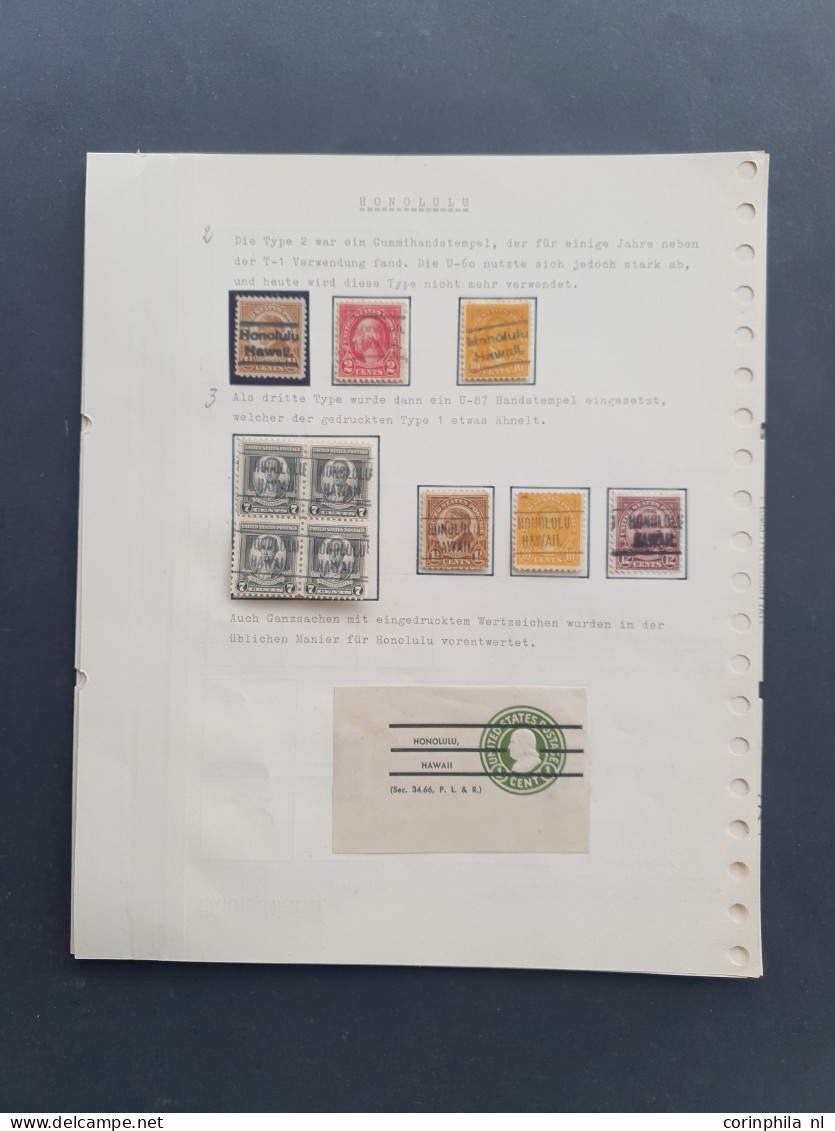 1922c. onwards Possessions collection precancels from Canal zone, Caronline Islands, Guam, Porto Rico, Samoa and Double 