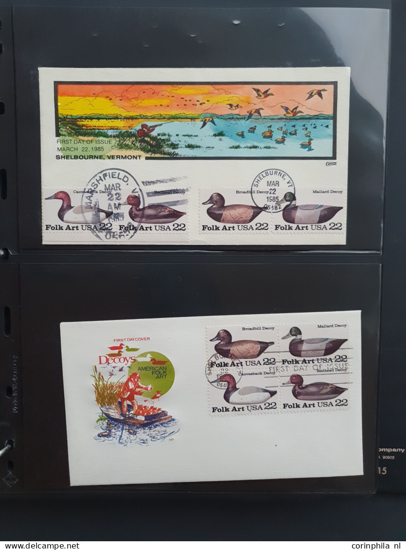 1980/1991 collection Duckstamps with ** stamps, fdc's etc. in approx 30 presentation packs, 2 albums in box