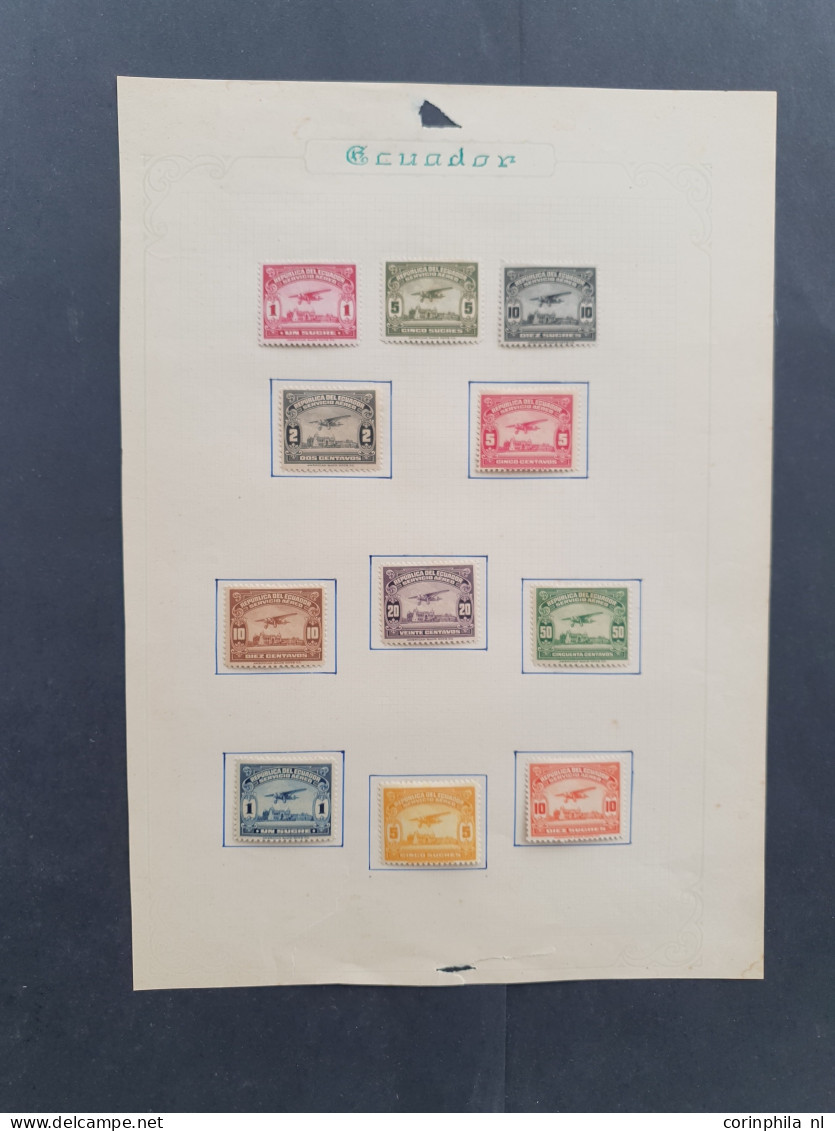 1865-1960, Collection Used And * (partly Sticked On Page) With A.o. SCADTA Mi. Nrs. 7-17 On Album Leaves In Folder - Equateur