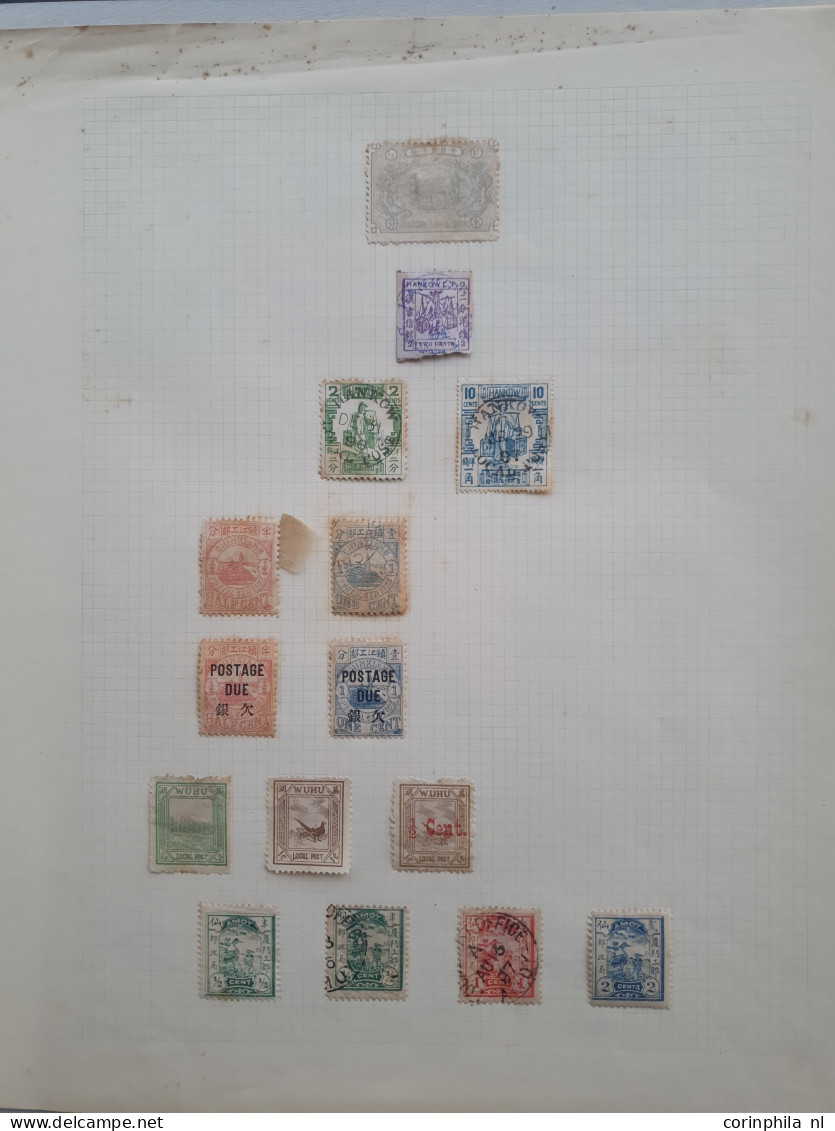 1890-1900 Ca., Local Post, Small Collection With A.o. Foochow And Kewkiang In Mixed Quality On Album Leaves In Folder - Autres & Non Classés