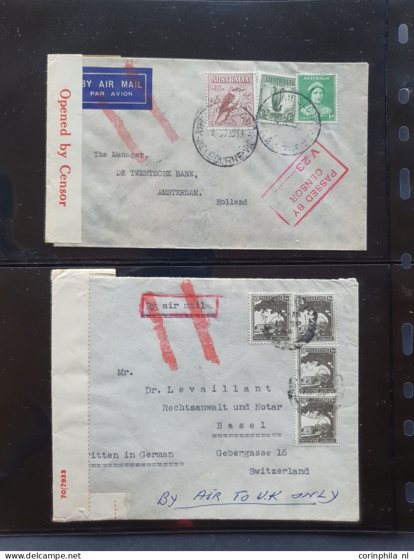 Cover , Airmail 1930-1950c collection of so-called 'bar and cross cancellations' (over 160 covers) including better comb