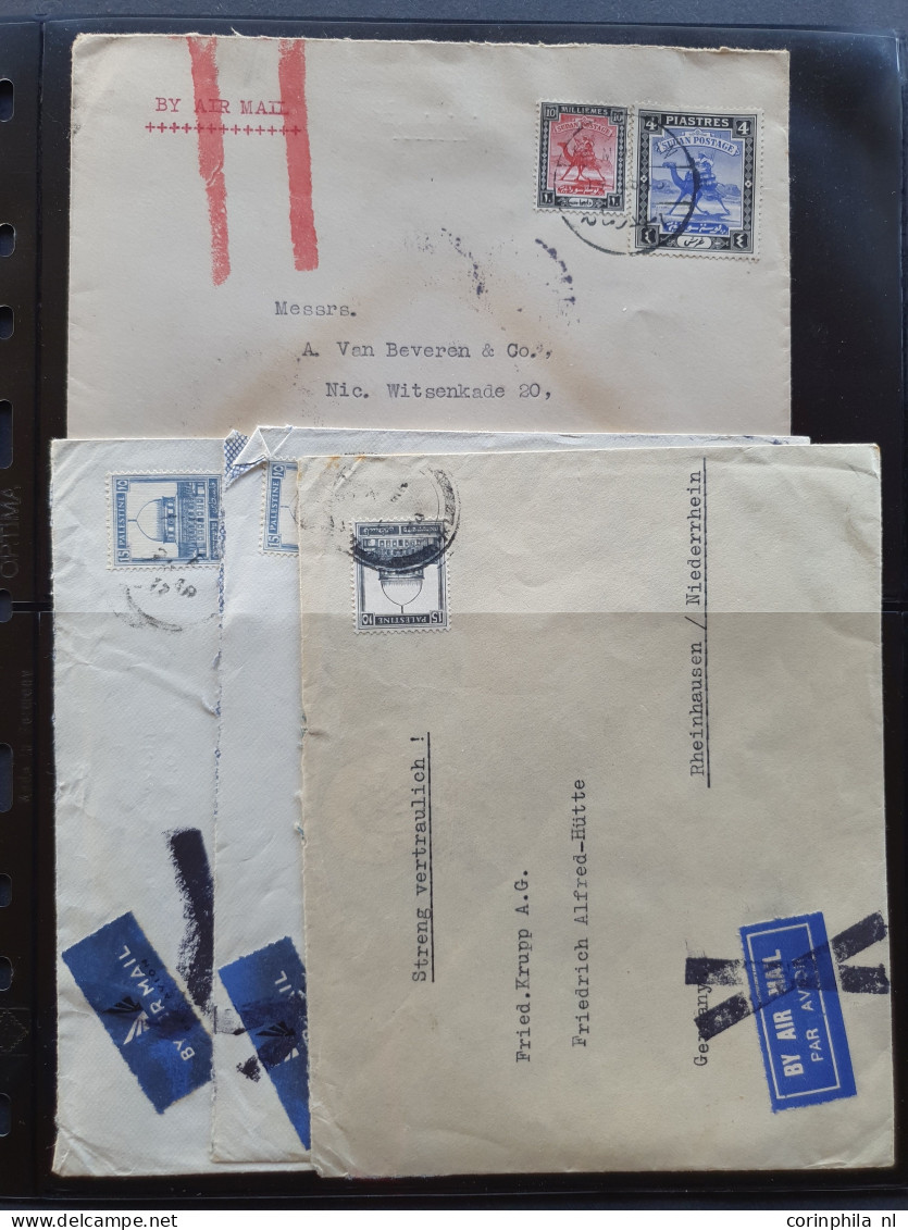 Cover , Airmail 1930-1950c collection of so-called 'bar and cross cancellations' (over 160 covers) including better comb