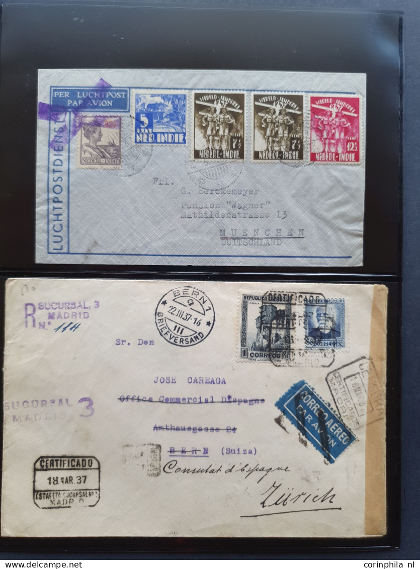 Cover , Airmail 1930-1950c collection of so-called 'bar and cross cancellations' (over 160 covers) including better comb