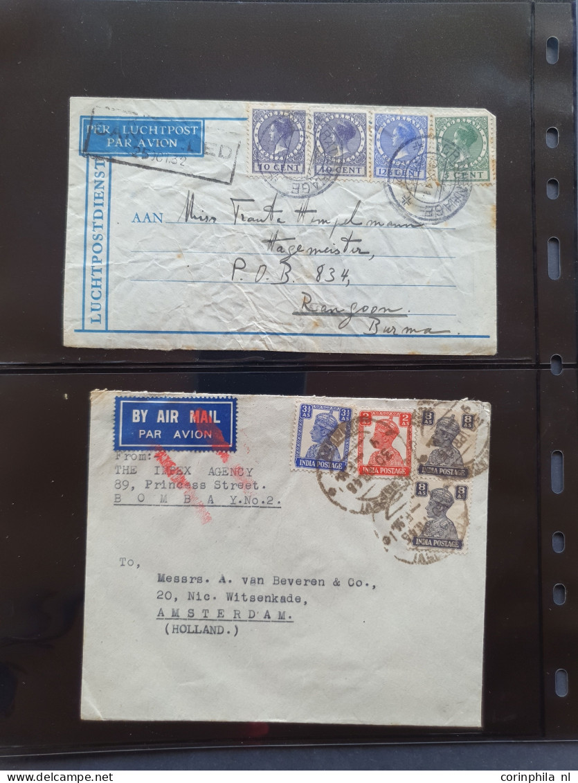 Cover , Airmail 1930-1950c collection of so-called 'bar and cross cancellations' (over 160 covers) including better comb