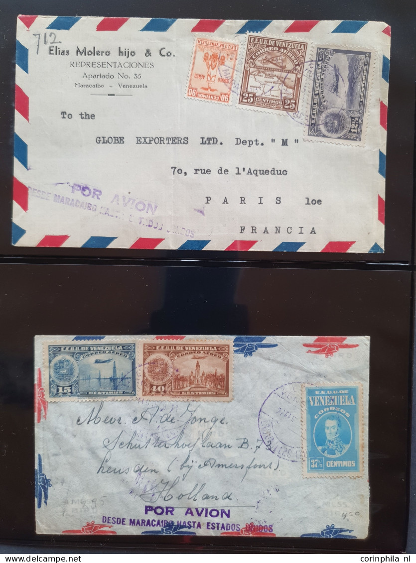 Cover , Airmail 1930-1960c collection of jusqu'à handstamps and similar route indications in English (approx. 160 covers