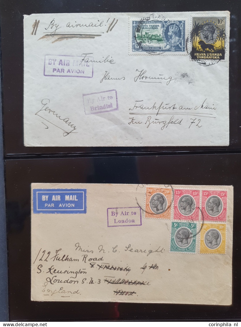 Cover , Airmail 1930-1960c collection of jusqu'à handstamps and similar route indications in English (approx. 160 covers