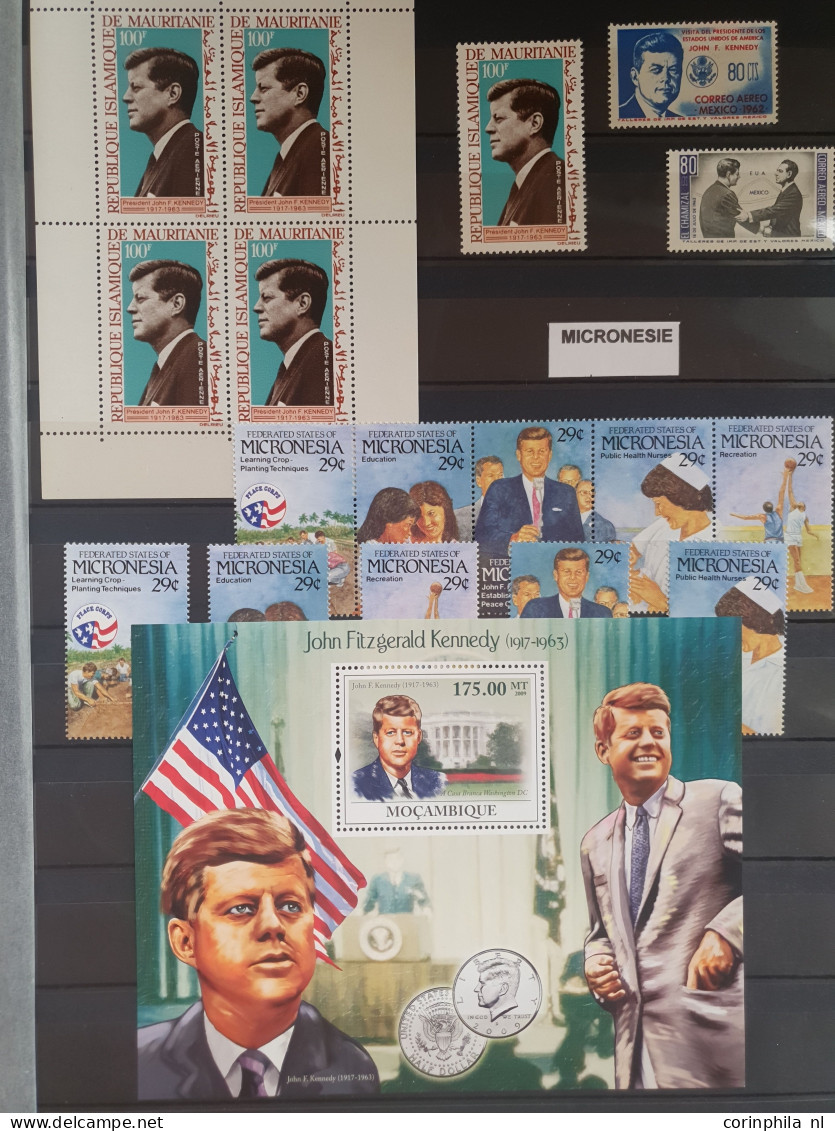 1960/1980c collection John F Kennedy and Winston Churchil mostly ** material with better items (Qatar overprints), imper