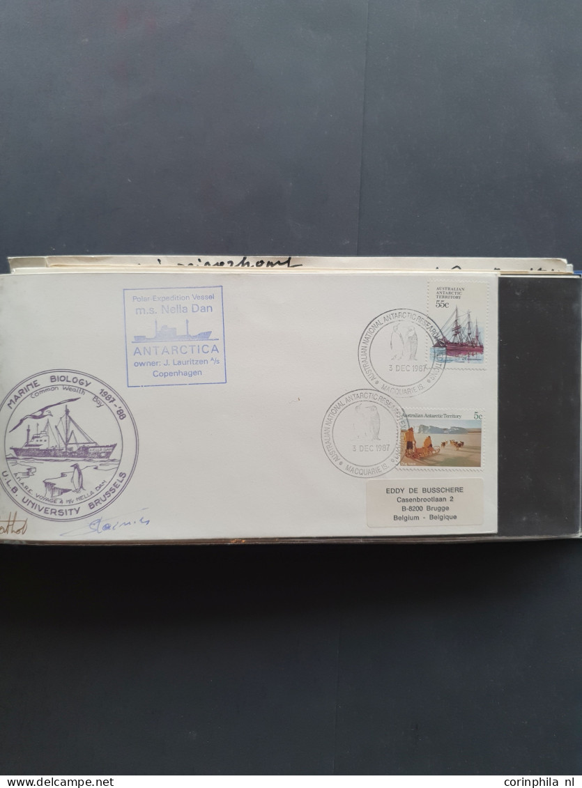 Cover 1956/2006 collection with about 260 Antarctic expedition covers, with Japan, Russia, Australia, China etc. in 5 al