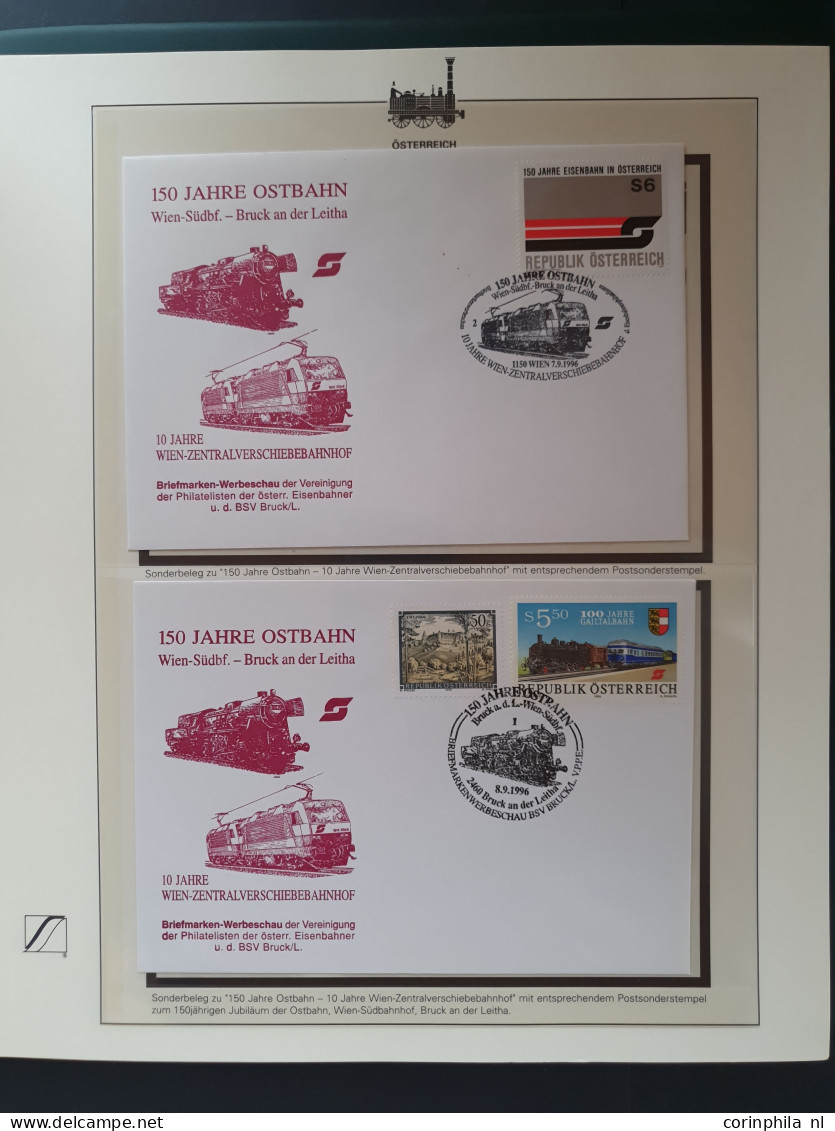 1980/2000 collection Trains mostly ** sets and miniature sheets, some covers in 2 albums in box