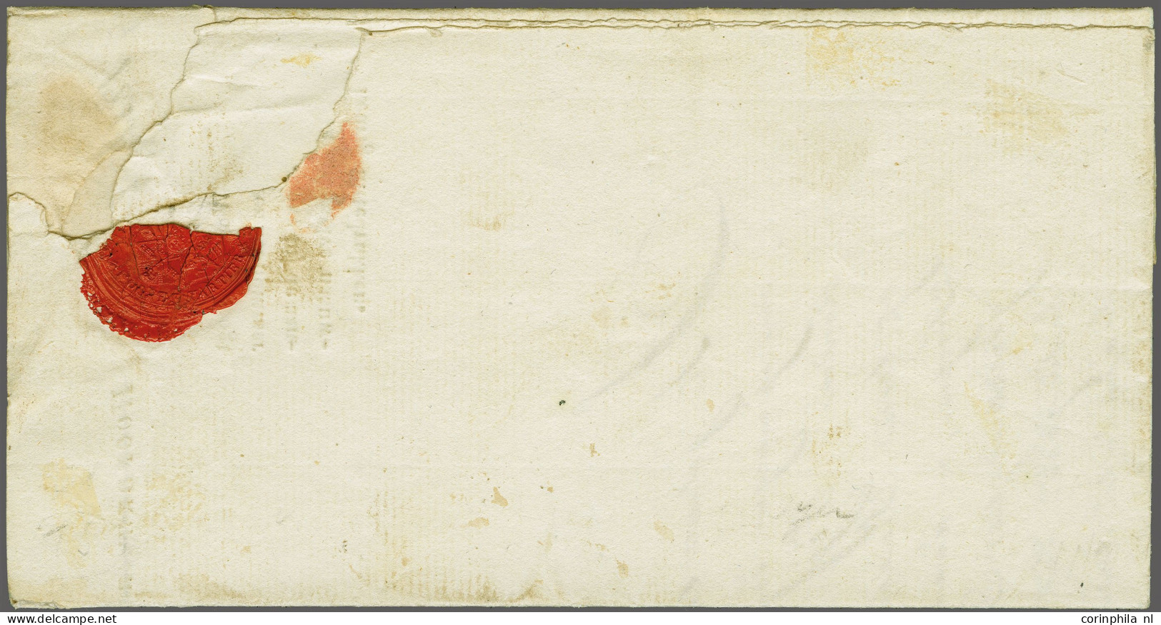 Cover 1814, COMMISSIE VAN OORLOG/ BIJ HET HOOFDKWARTIER In Zwart, Tweeregelig Op Portvrije Brief Van Vesting Grave 17-6- - ...-1852 Vorläufer