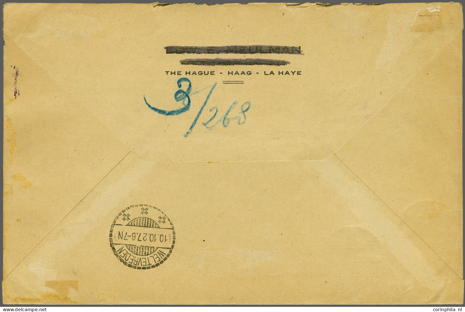 Cover , Airmail Koppenvlucht Envelop Gestempels Aantekenstrookje Amsterdam CS En Gefrankeerd Met O.a. Nrs. 100 En 130 Na - Airmail