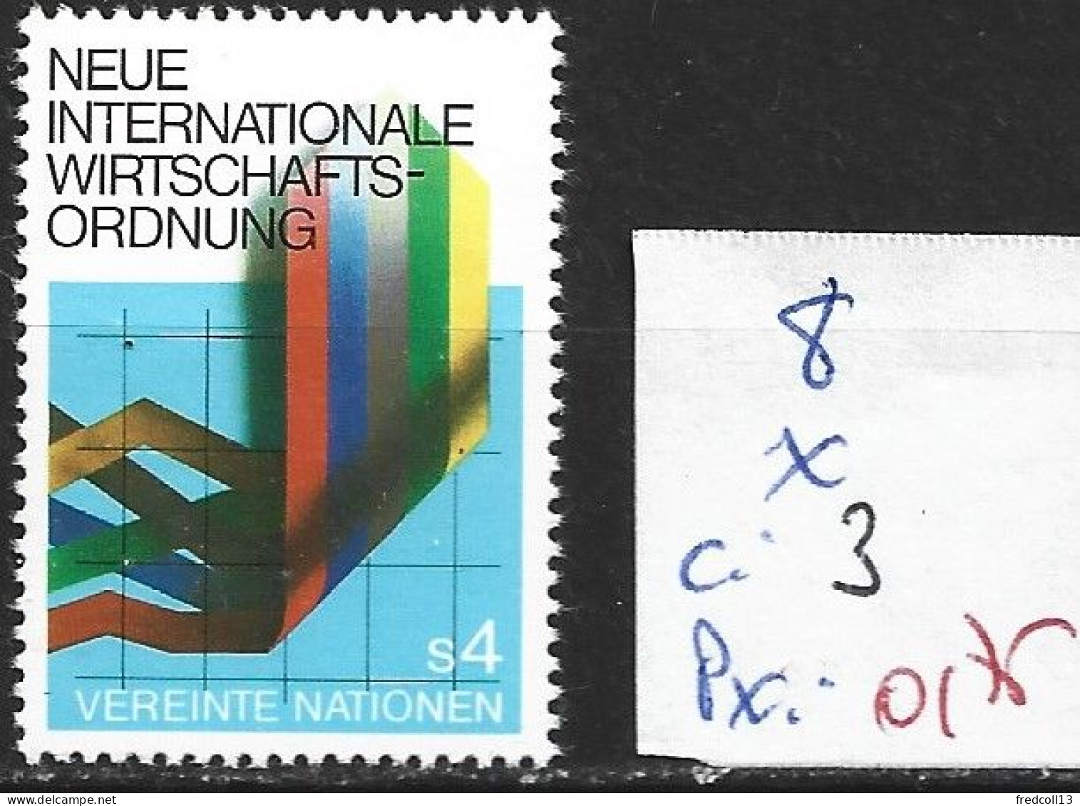 NATIONS UNIES OFFICE DE VIENNE 8 *  Côte 3 € - Unused Stamps