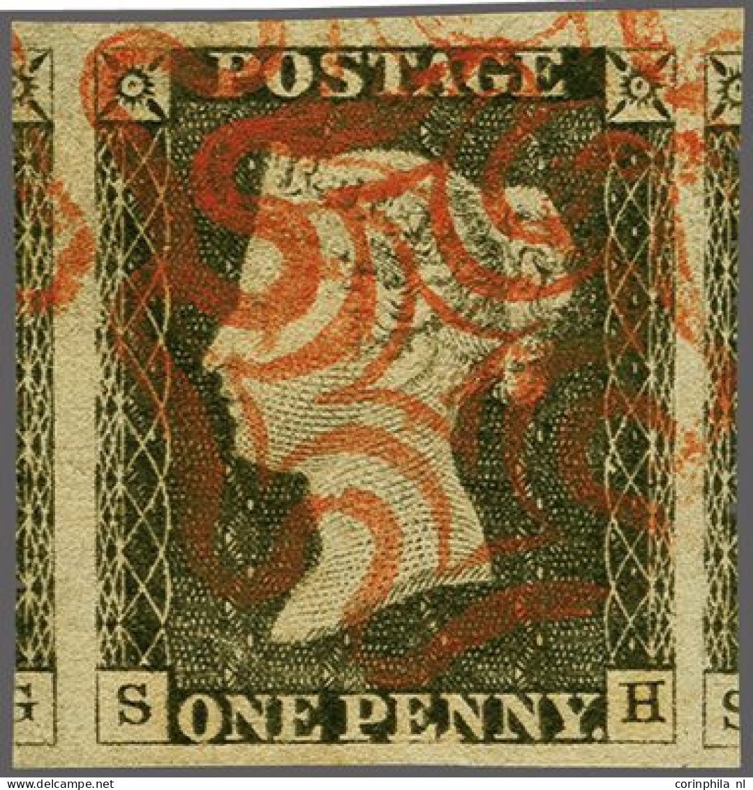 1840 1d. Plate 3 Grey-black SH, Good To Very Large Margins With Parts Of 2 Neighbouring Stamps, And A Good Strike Of The - Oblitérés