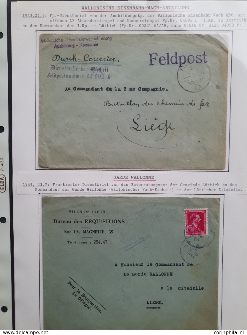 Cover Flemish and Walloon Legions, including approx. 30 covers mainly fieldpost including 2 parcel post labels from Maas