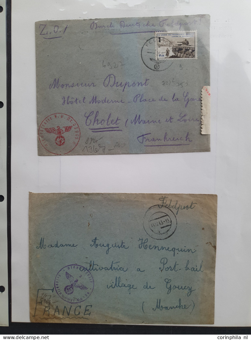 Cover , Airmail French volunteers fieldpost (24 covers/postcards) including Legion Tricolore,  Legion of French Voluntee