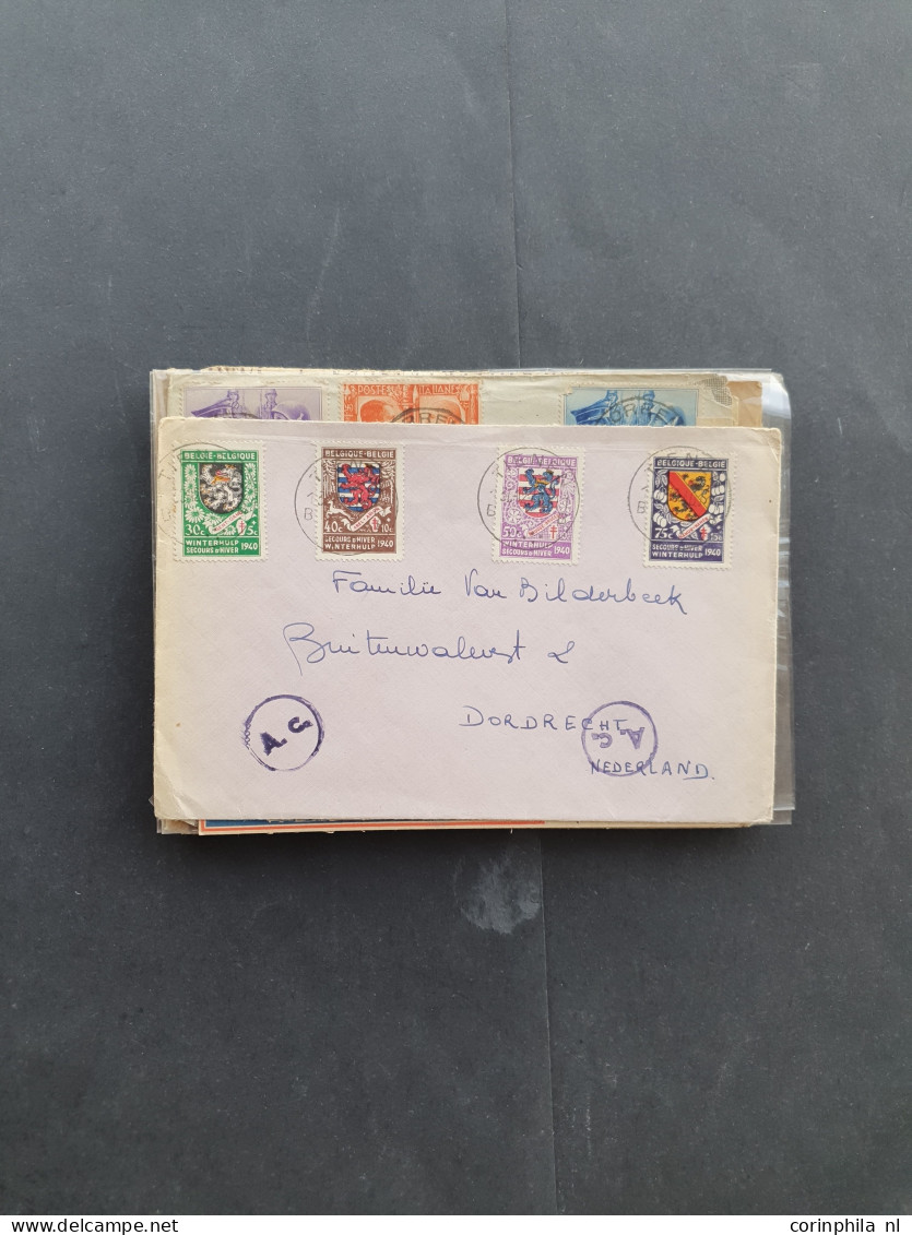 Cover approx. 120 covers/postcards mainly related to WWII including (SS-)fieldpost, from various countries (Norway, Latv