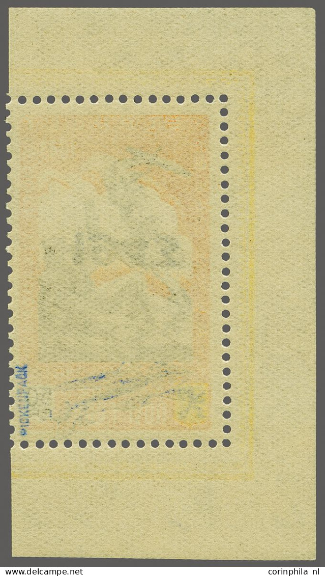 Unmounted Mint Flemish Legion 50F Orange With 1943 Airplane Overprint With Variety Inverted Overprint With Sheet Margins - Erinnophilie [E]