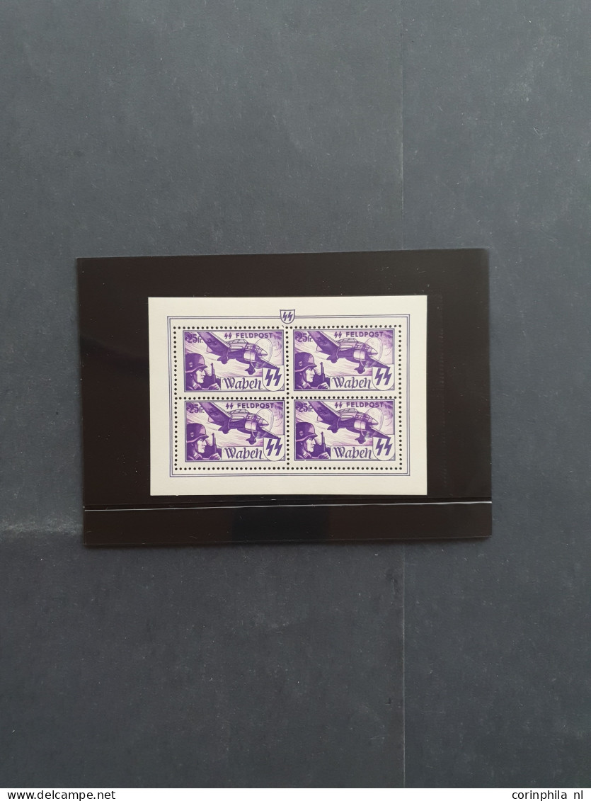 Unmounted Mint , Block Waffen-SS, 10-100F In Perforated Sheetlets Of 4, Cat.v. 4500 - Erinnophilia [E]