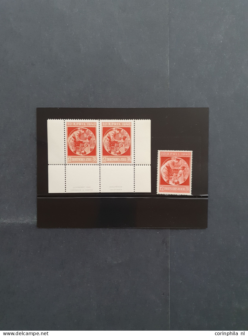 Unmounted Mint Private American Propaganda Forgery 'Girl Spits In Hitler's Face', Including Pair ** With Bottom Sheet Ma - Kriegs- Und Propaganda- Fälschungen