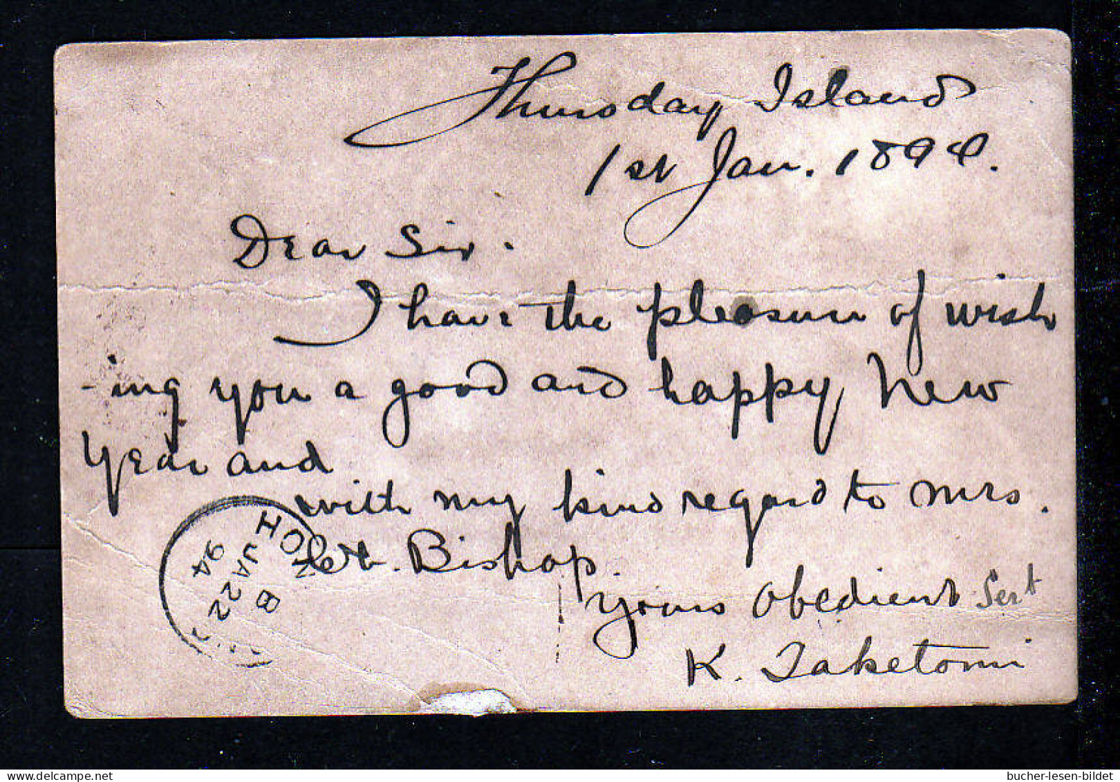 THURSDAY  ISLANDS - 1894 - 1 1/2 P. Ganzsache Gebraucht Nach Japan - Dort Nachgesandt - Briefe U. Dokumente