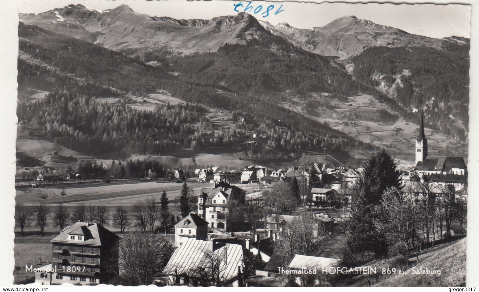 E4726) Thermalbad HOFGASTEIN - Salzburg - Haus Details Im Vordergrund - Kirche Im Hintergrund S/W FOTO AK - Bad Hofgastein