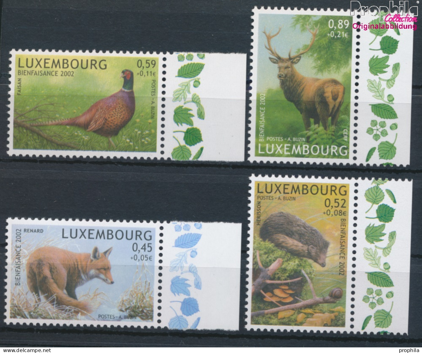 Luxemburg 1593-1596 (kompl.Ausg.) Postfrisch 2002 Tiere (10331825 - Neufs