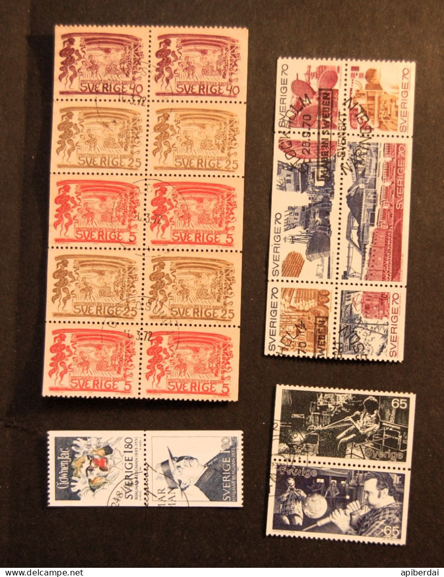 Sueden Suède - Small Batch Of 55 Stamps + 1 Bloc Used - Sammlungen