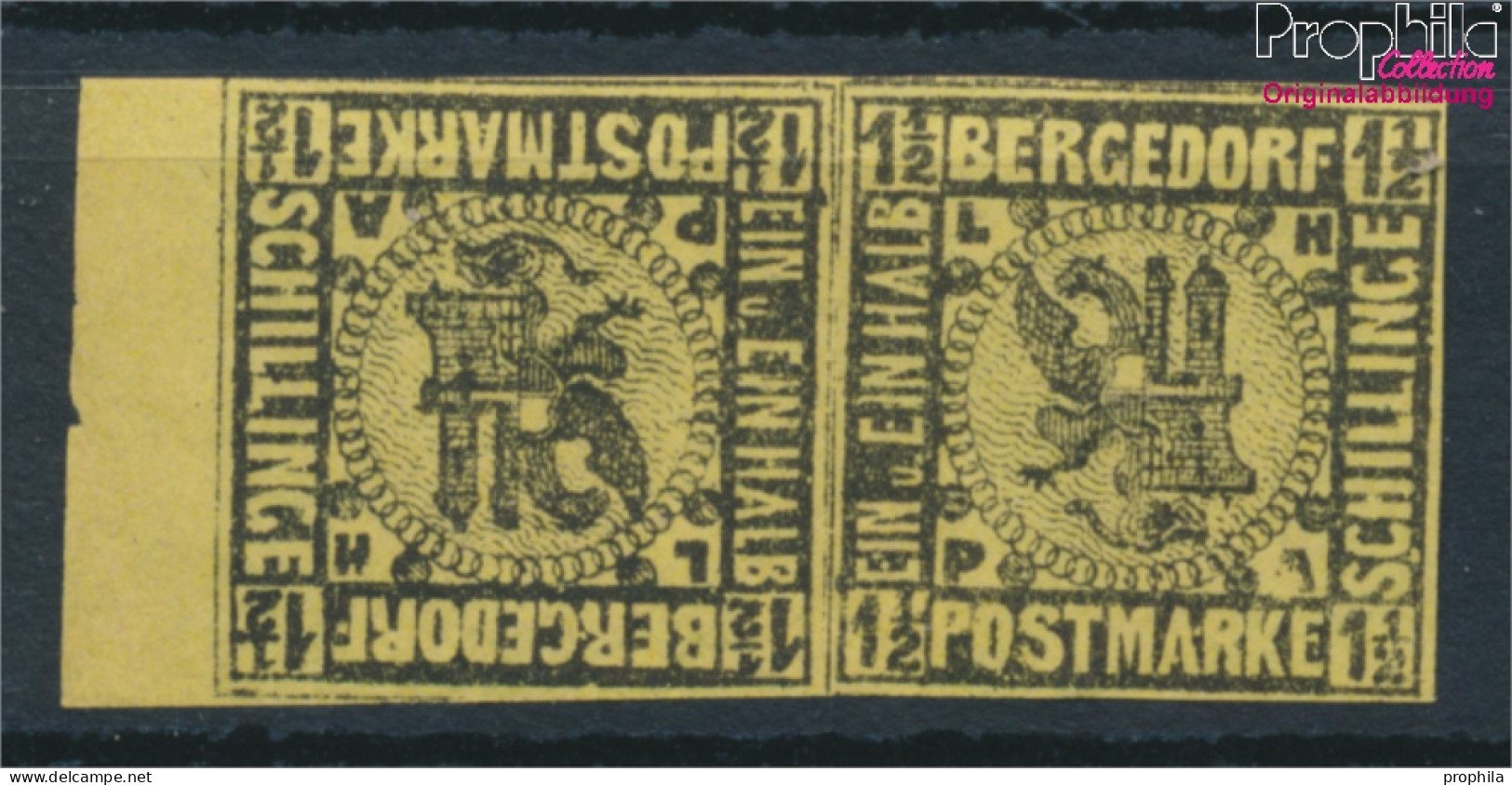 Bergedorf 3ND K Kehrdruckpaar Neu- Bzw. Nachdruck Ungebraucht 1887 Wappen (10339048 - Bergedorf