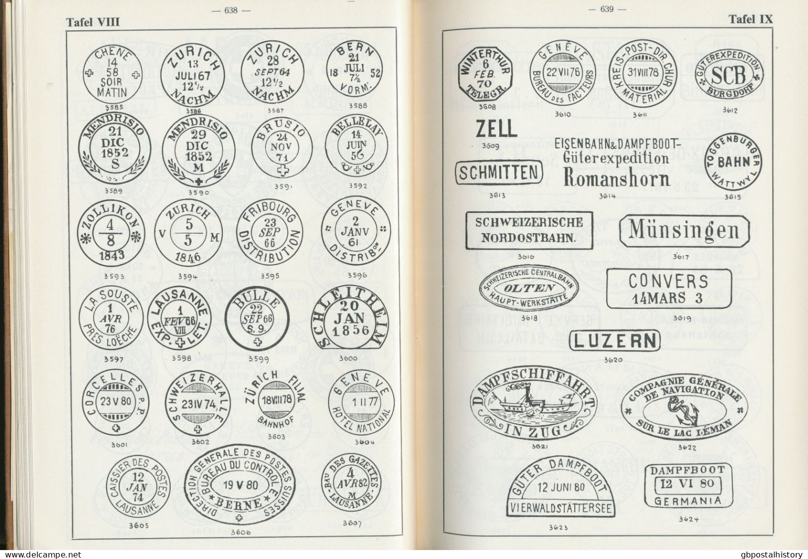 Nachtrag Zum Großen Handbuch Der Abstempelungen Auf Schweizer Marken 1954 213 S - Oblitérations