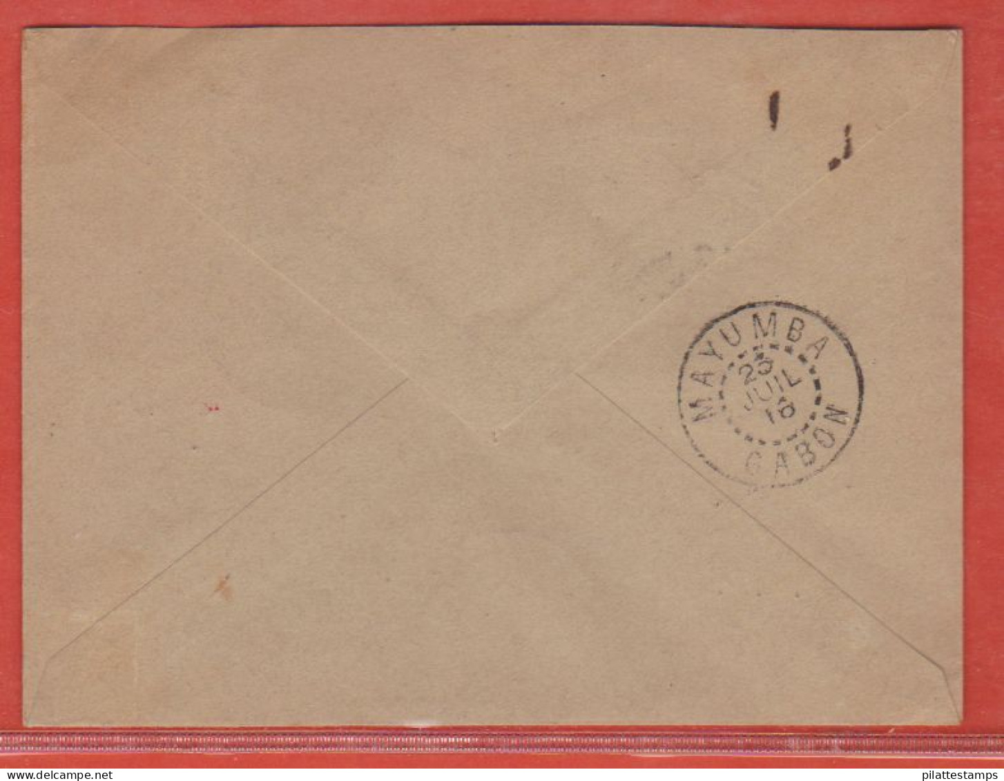 GABON ENTIER POSTAL RECOMMANDE DE 1916 DE MAYUMBA - Lettres & Documents