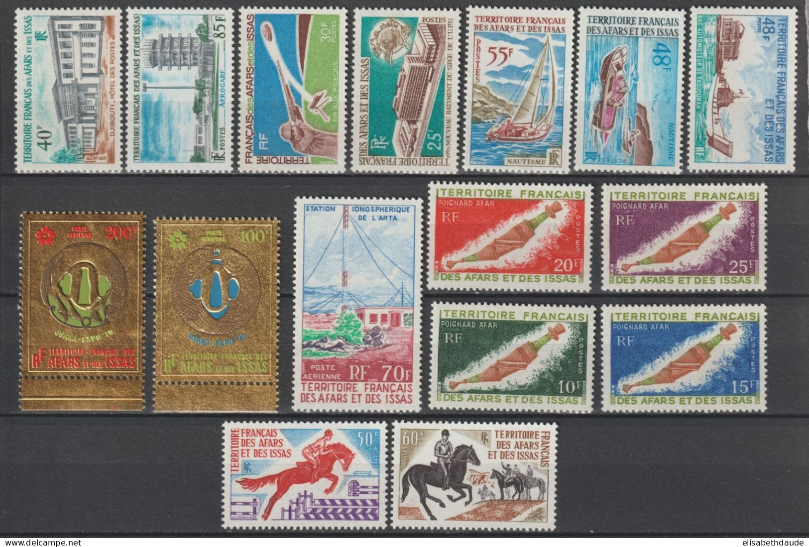 AFARS ET ISSAS - 1970 - ANNEE COMPLETE AVEC POSTE AERIENNE - YVERT N°355/367 + AERIEN 63/65 ** MNH - COTE = 106.5 EUR. - Neufs