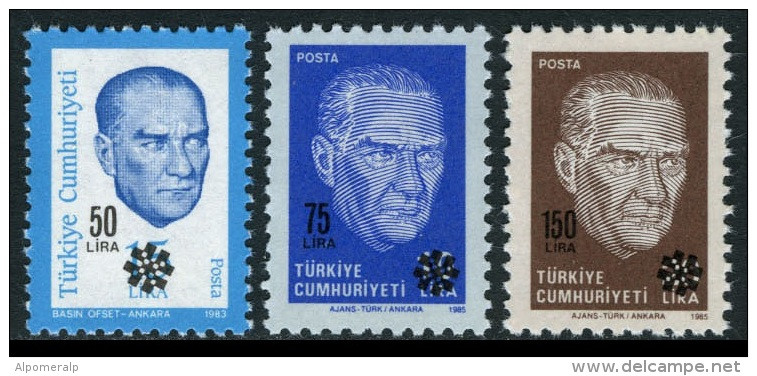 Türkiye 1989 Mi 2844-2846 MNH ATATÜRK, Regular Issue Stamps (overprinted) - Nuovi