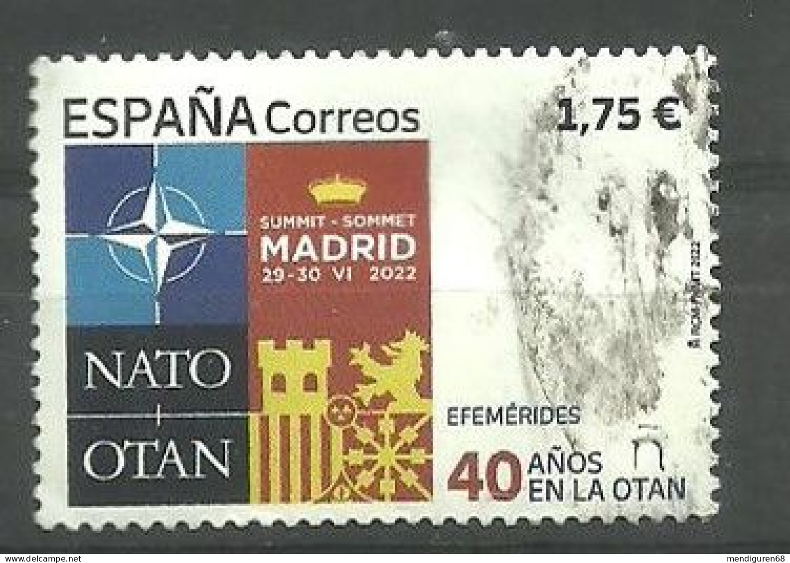 ESPAGNE SPANIEN SPAIN ESPAÑA 2022 40 YEARS IN NATO EN LA OTAN USED ED 5578 MI 5629 YT 5334 SG 5578 - Oblitérés